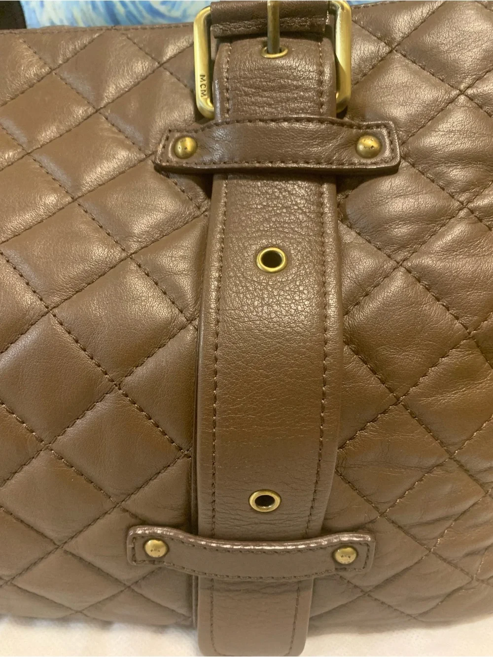 MCM Quilted Brown Leather Shoulder Bag Limited Edition - Picture 5 of 16